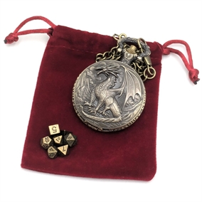 Pocket Watch Edition - Dragon Mountain - Messing farve - Mini Metal Rollespilsterninger - Epic Dwarf Dice